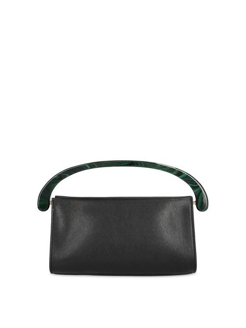 Small Smooth Leather Bag With Resin Handle