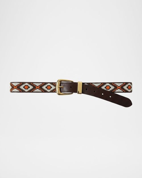 Arch Beaded Leather Belt