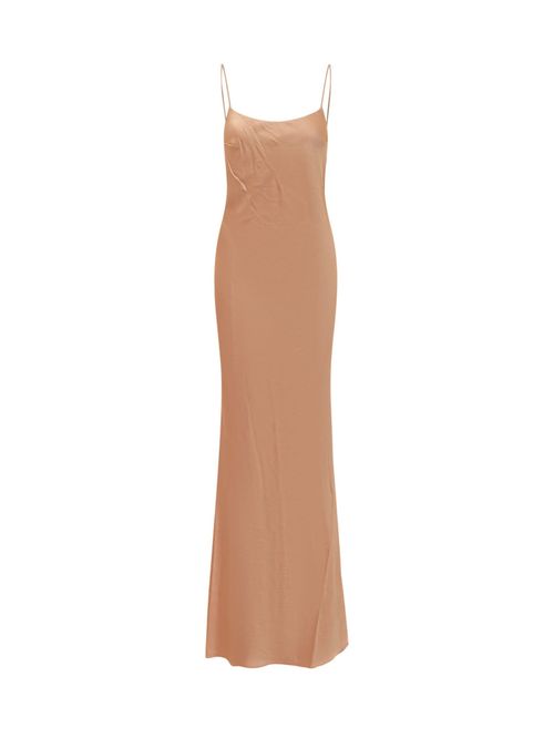 Orange Scoop Neck Maxi Dress