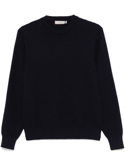 Waffle-knit sweater - Blue