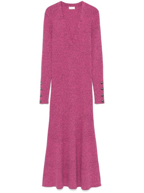Marl-knit midi dress - Pink