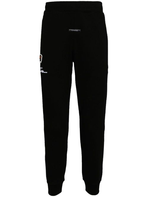 Logo-embroidered track pants - Black
