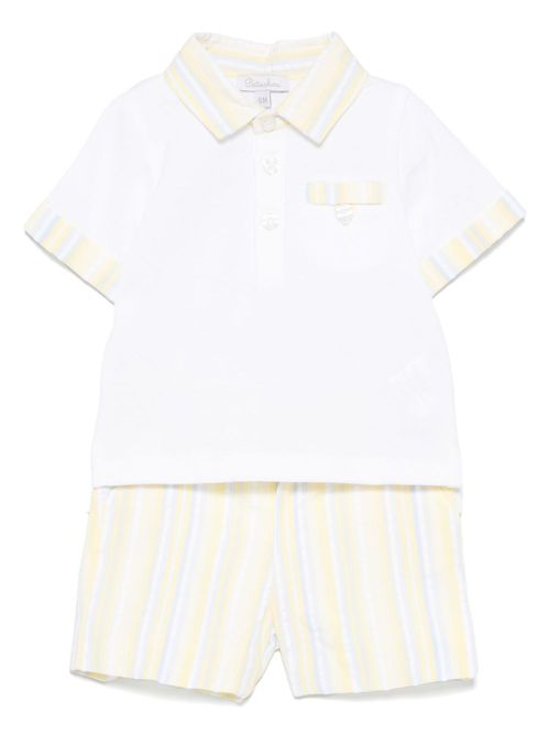 Striped shorts set - White