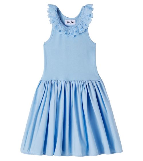 Croco embroidered cotton-blend dress