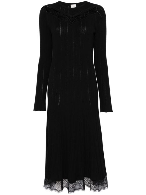 Wool midi dress - Black