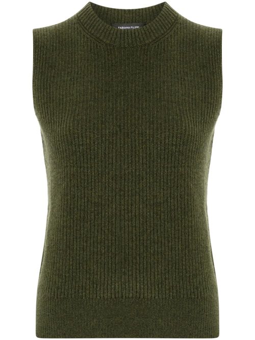 Pure Cashmere Tank Top — Green