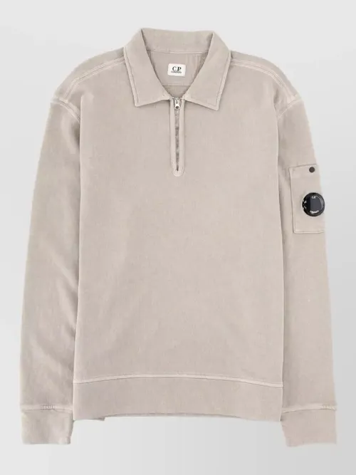C.P. Company - knit sweater zip collar arm pocket