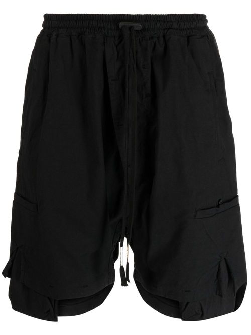 Drop-crotch drawstring shorts - Black