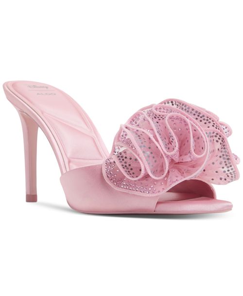 Aldo | x Disney Women's Auroramule Ruffle High Heel Dress Sandals - Light  Pink Satin | Realry
