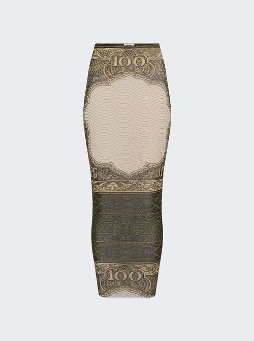 Re-edition: Long Mesh Skirt Cartouche Print