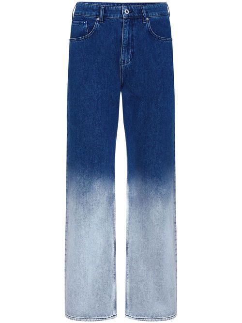 Ombré-effect straight jeans - Blue