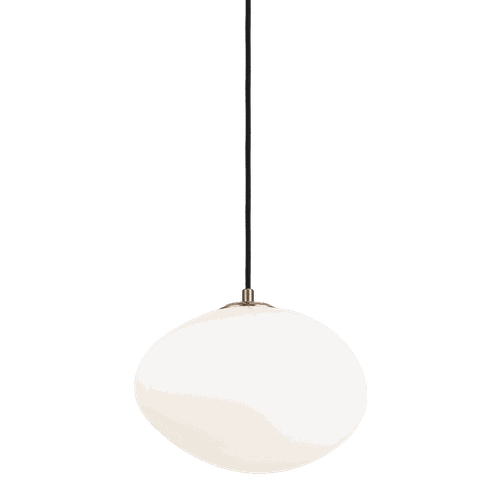 Aged Gold Brass One Light Chandelier from the Melotte Collection