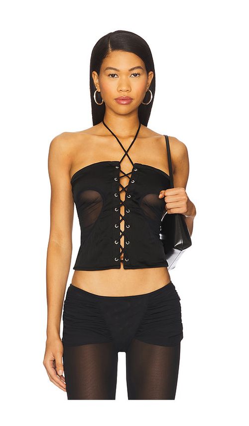 AMOR MIA Gathered Heart Top in Red. S. Also in