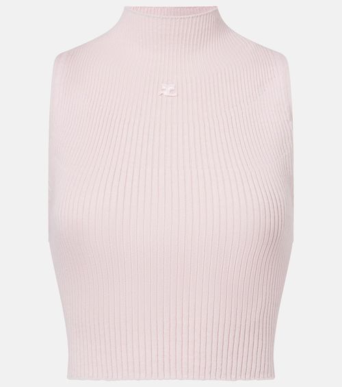 Courrèges Ribbed cotton and wool tank top