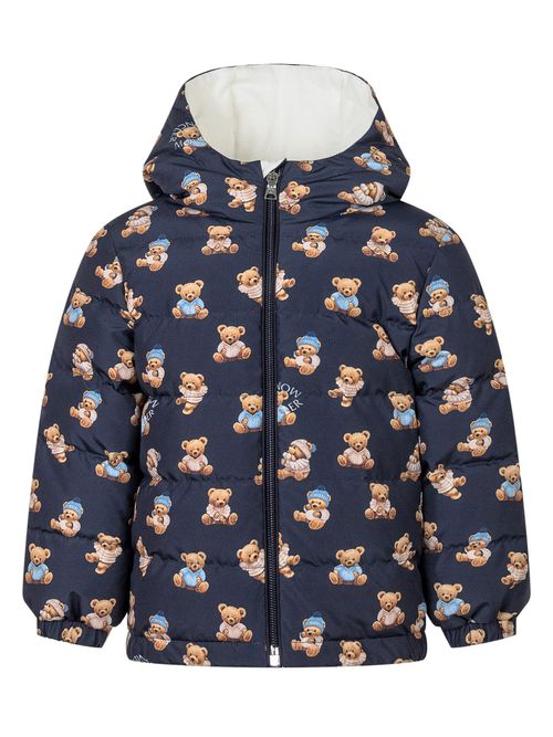 Kids Puffer Jacket with Bear Design