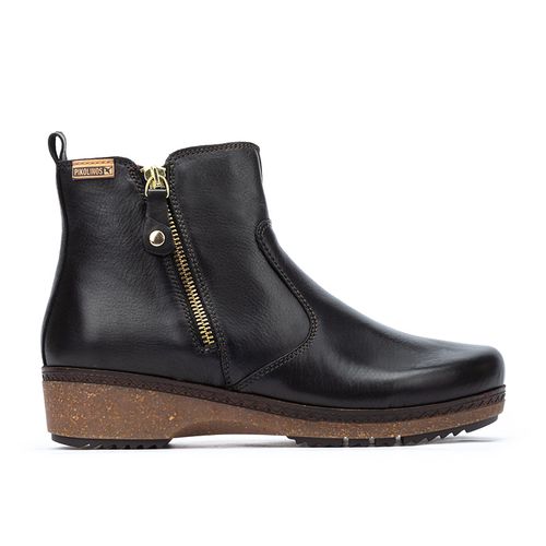 Pikolinos GRANADA W0W Women's leather Flat Ankle boots BLACK