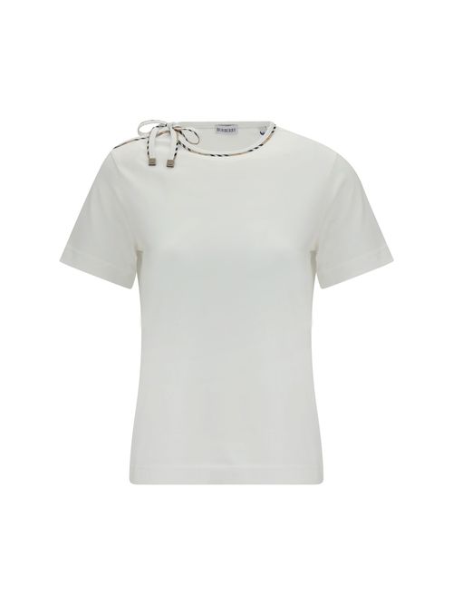 Lace-Detail Cotton T-Shirt — White