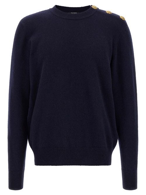 Cashmere and Virgin Wool Blend Sweater — Navy