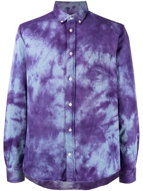 Long-sleeve tie-dye shirt - Blue