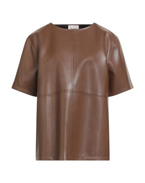 Woman Top Chocolate brown Size S Polyester
