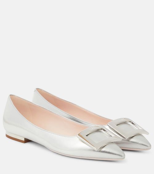 Gommettine metallic leather ballet flats