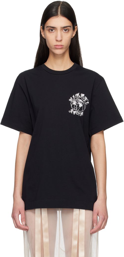 Black Dim Sum Logo Print T-shirt