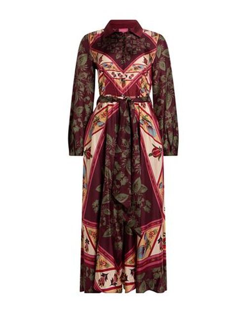 Woman Midi dress Burgundy Size M Silk