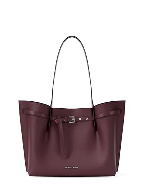 Michael Kors Women's Emilia Large Tote, Oxblood/Pebbled Leather, One Size