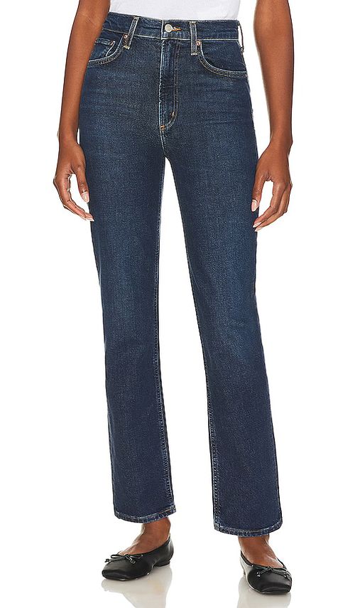 AGOLDE High Rise Stovepipe Jeans in Song - Denim-Dark. 32 also