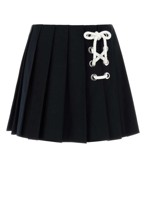 Midnight Blue Drill Mini Skirt