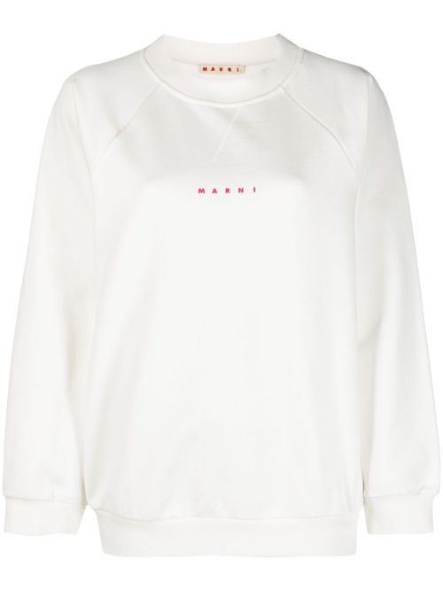 Logo-print cotton sweatshirt - White