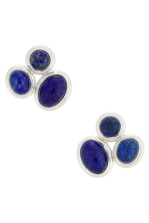 Beaufille OHRRING VISTA in Silver & Lapis Lazuli - Navy. a