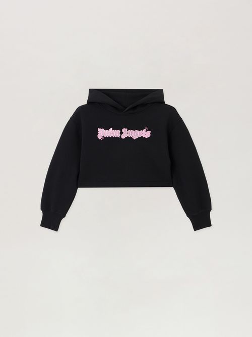 Shiny Studs Crop Hoodie Kids  Nero/black