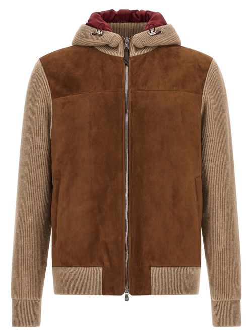 Brown Hood Bomber Jacket