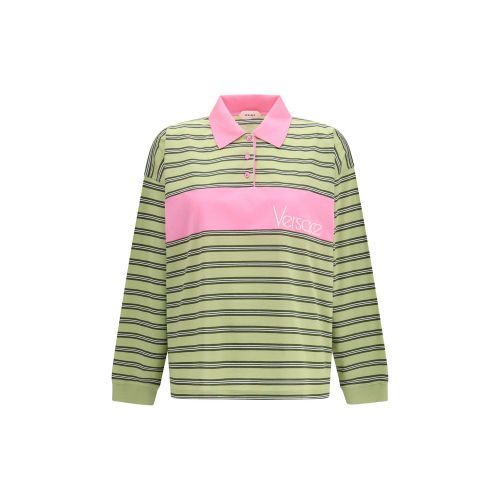 Striped Intarsia Cotton Polo Shirt — Green