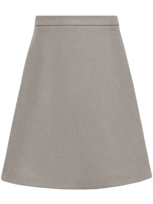 Taupe Knitted Midi Skirt