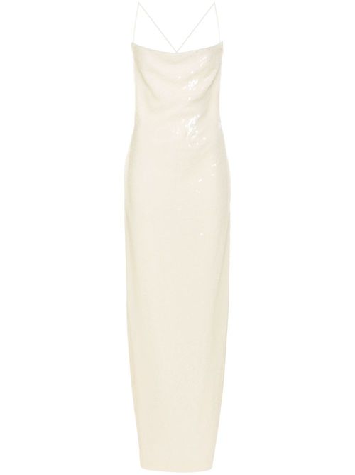 White Sequinned Gown - Women's - Polyamide/Silk