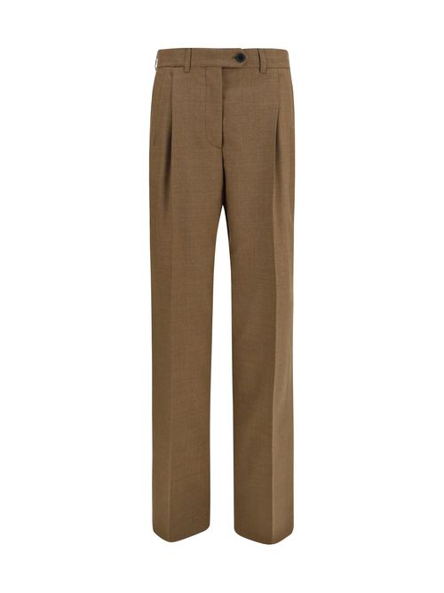 Tailored Merino Wool Trousers — Brown