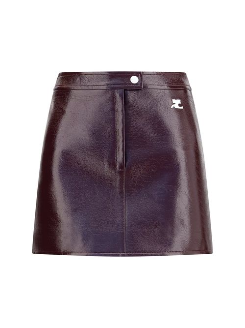 Vinyl Mini Skirt — Red