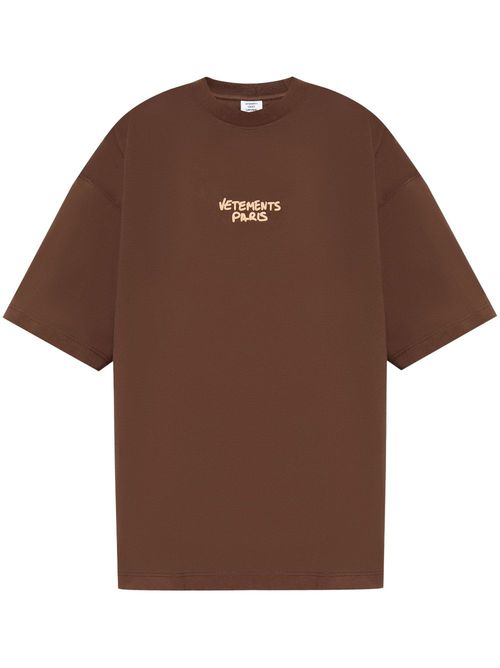 Logo-print cotton T-shirt - Brown