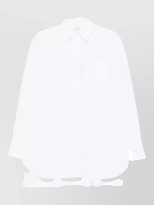 Sportmax - longline cotton blend shirt point collar