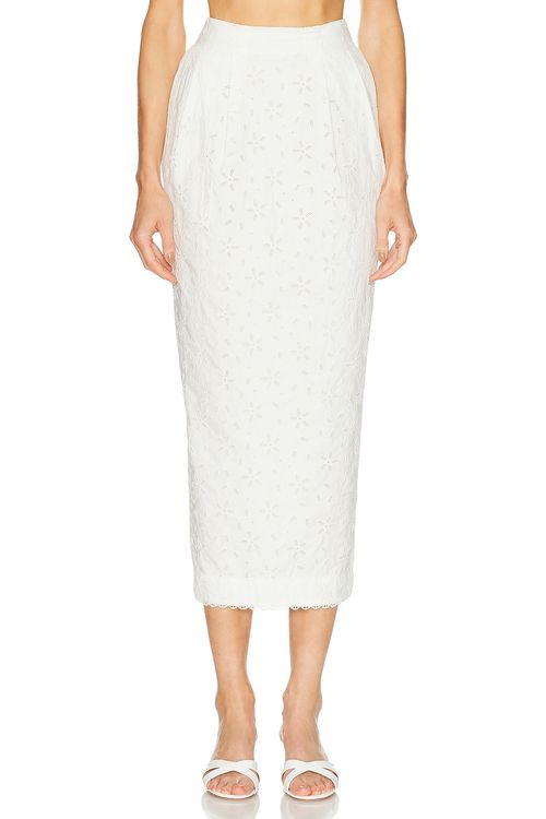 Posse Salma Column Skirt in Vintage White - White. L also in M