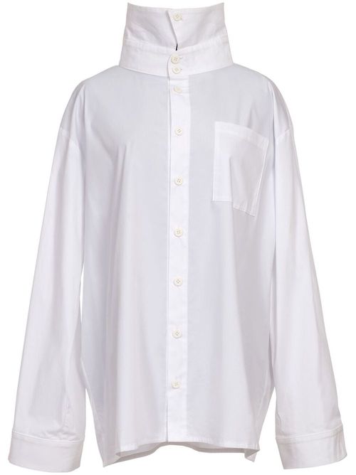 Stand-up collar shirt - White
