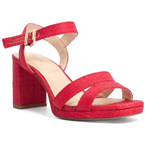 Dune London Womens Ladies Manifesting - Block Heel Sandals - Red Leather