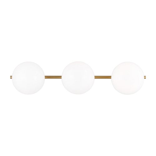 Visual Comfort Studio Lune 3-Light Bathroom Vanity Light in Burnished Brass by Ellen Degenere