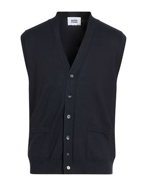 Man Cardigan Midnight blue Size 42 Cotton