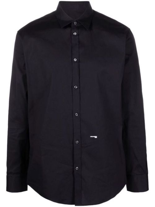 Classic-collar poplin shirt