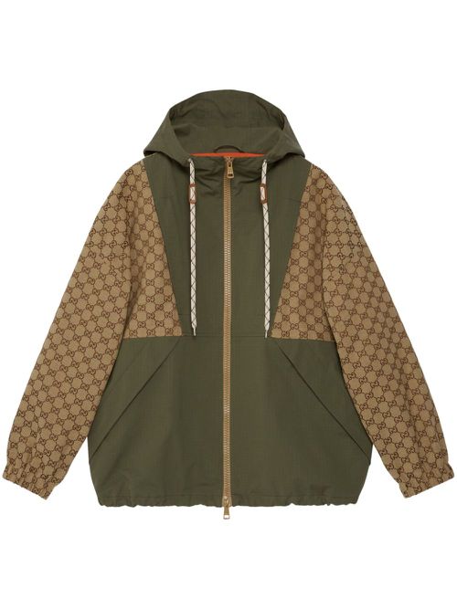 GG canvas hooded jacket - Green