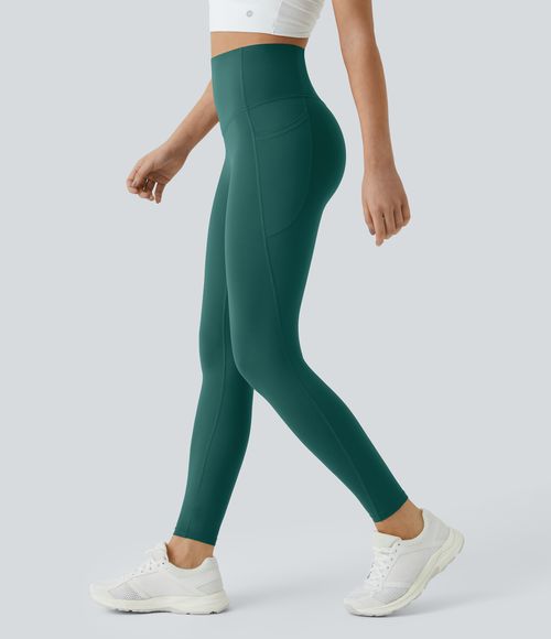 UltraSculpt™ SoCinched High Waisted Tummy Control Pocket Shaping Training Leggings  - June Bug