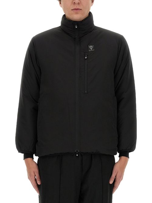 Black Logo Mock Collar Jacket